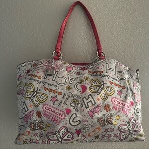 Coach Pink and Grey purse bag